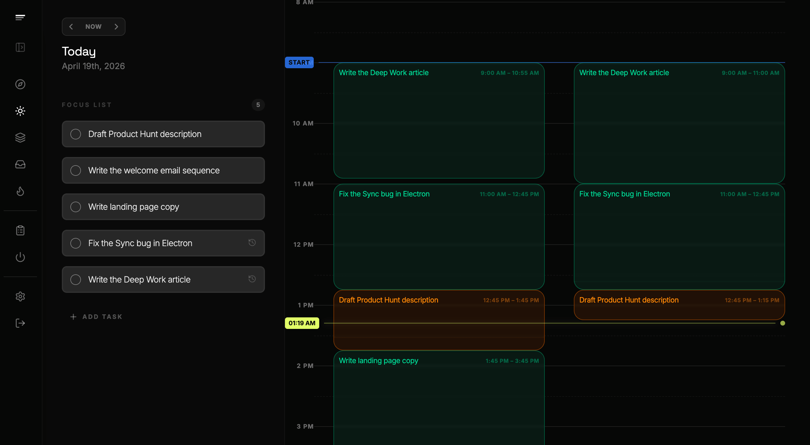 FocusLedger Time Planner